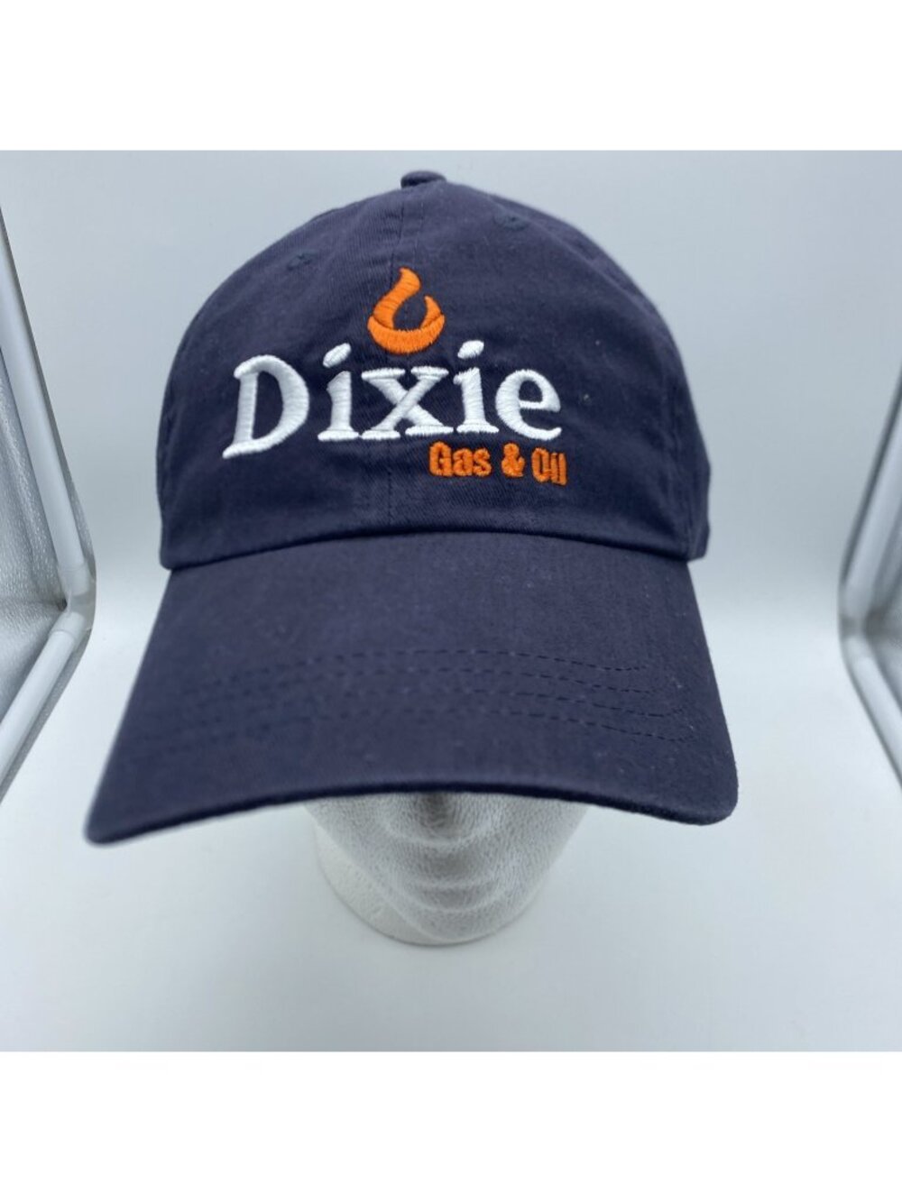 Dixie Gas & Oil Black Cap Hat Adjustable Hook & Loop Strap
